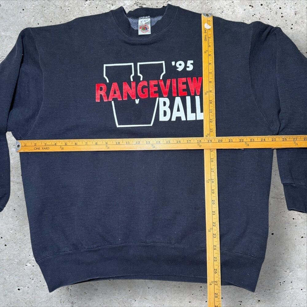 Vintage 1995 Rangeview Ball Sweatshirt Navy XL Rangeview High School Colorado - Picture 9 of 10